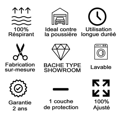 Bâche de protection DS Automobiles DS7 Crossback A partir de 2018 haut de gamme, Protection intérieure de qualité
